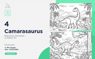 Camarasaurus Dinosaur Coloring Pages Set