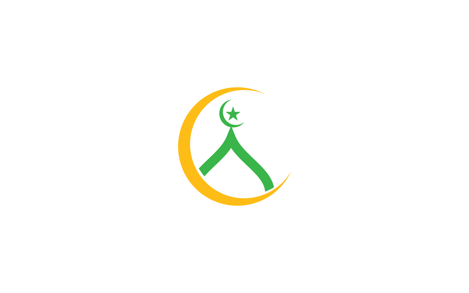 Islamic logo, Mosque icon vector flat design template