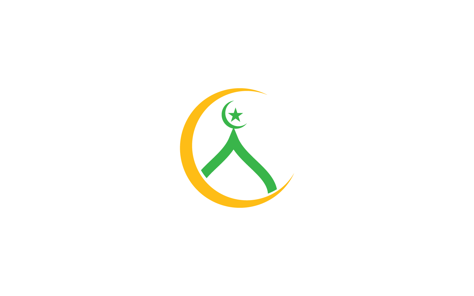 Islamitisch logo, moskee pictogram vector platte ontwerpsjabloon