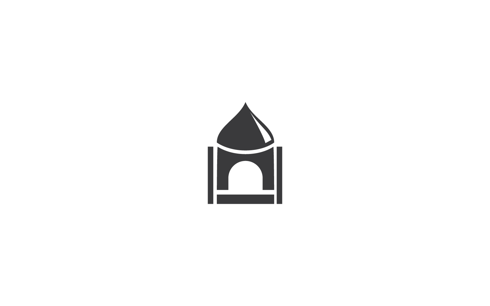 Logotipo islámico, plantilla vectorial de diseño de icono de mezquita
