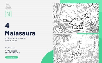 Maiasaura Dinosaur Coloring Pages Set