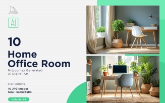 Scandinavian Home Office Room Set 24