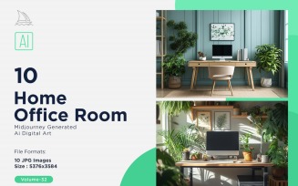 Scandinavian Home Office Room Set 32