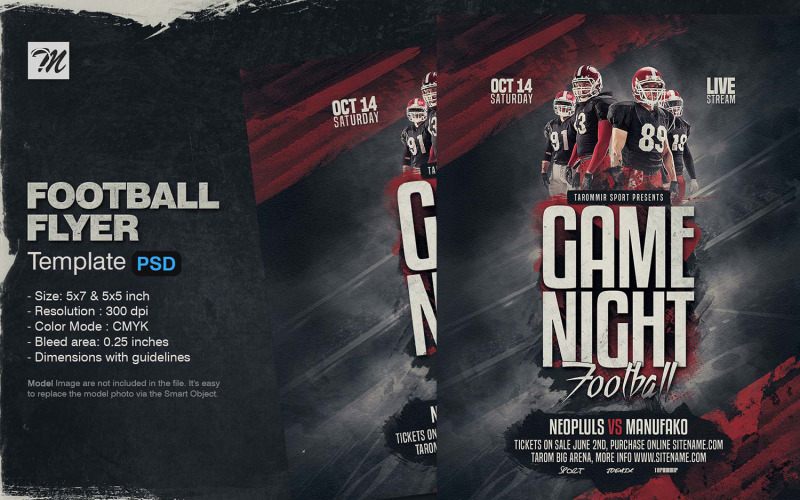 American Football Game Night Flyer Corporate Identity