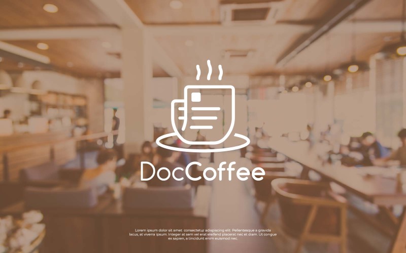 Document Coffee - cafe shop logo Logo Template