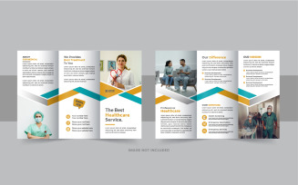 Healthcare or medical trifold brochure or business trifold brochure design template layout