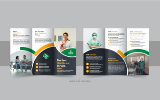 Healthcare or medical trifold brochure or business trifold brochure template design layout