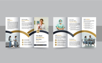 Healthcare or medical trifold brochure or business trifold brochure template design