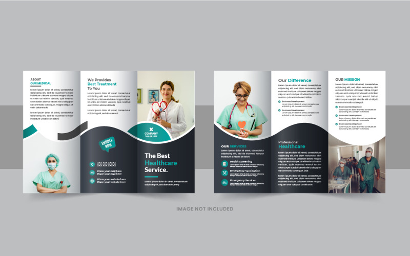 Healthcare or medical trifold brochure or business trifold brochure template Corporate Identity