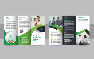 Healthcare or medical trifold brochure or business trifold brochure
