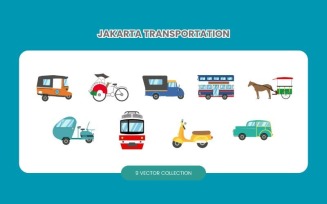 Jakarta Transportation Vector Set
