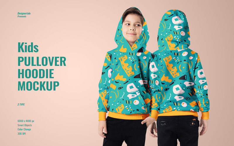 Kids Pullover Hoodie Mockup Product Mockup