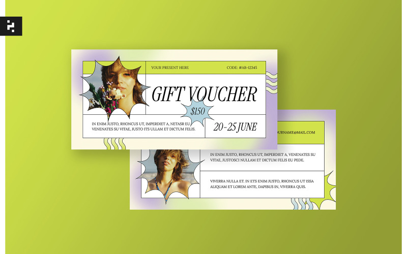 Classic Y2K Gift Voucher Template Corporate Identity