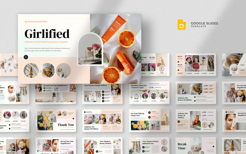 Girlified - Beauty Cosmetic Google Slides Template