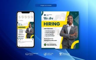 Hiring PSD Banner: Job Vacancy Template Square White