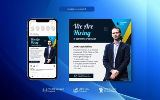 Minimal PSD Hiring Template: Job Vacancy Social Media Post