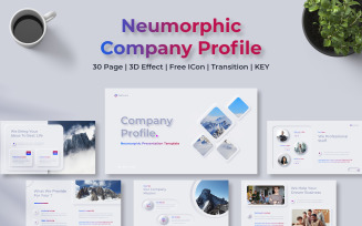 Neumorphic Company Profile Keynote Presentation Template Vol. 1