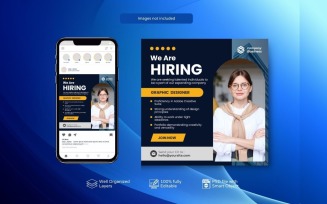 PSD Hiring Template: Job Vacancy Social Media Post Orange