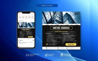 PSD Hiring Template: Job Vacancy Social Media Post Torn Design