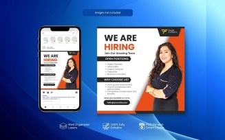 PSD Hiring Template: Job Vacancy Social Media Post White