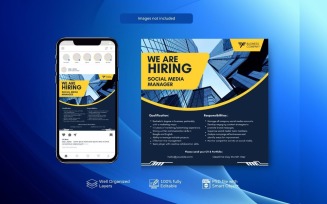 PSD Hiring Template: Job Vacancy Social Media Post Yellow