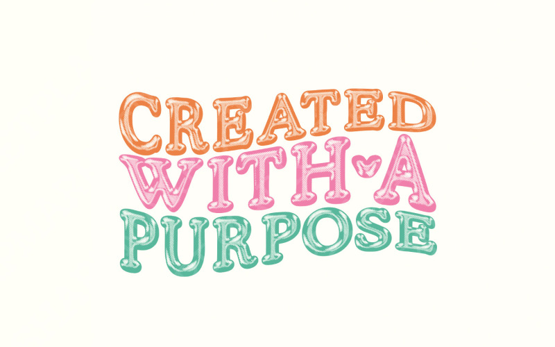 Created With a Purpose PNG, Faith Christian Png, Religious Png, Jesus People Png, Groovy Jesus Png Illustration
