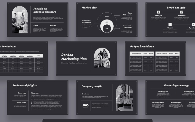 Darked Marketing Plan Keynote Keynote Template