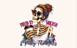 Fueled by Sarcasm & Petty Thoughts PNG, Funny Tshirt Designs, Sassy Png, Adult Png, Colorful