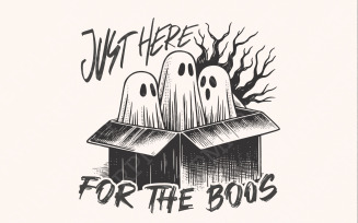 Here for the Boos PNG, Retro Vintage Png, Funny Halloween Shirt, Sarcastic Fall Png, Cute Halloween