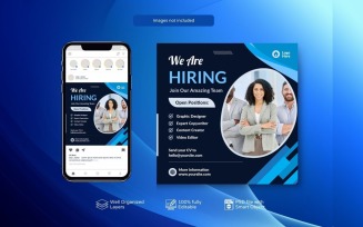 Hiring PSD Design Job Vacancy: Banner Template Blue