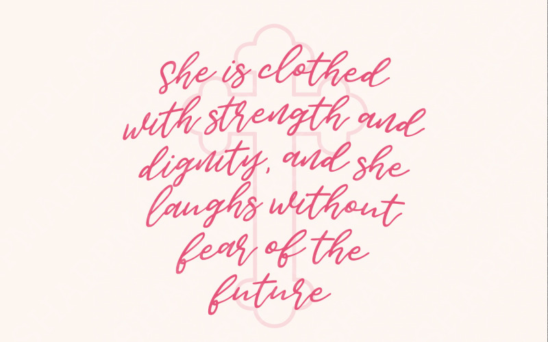 Proverbs 31 PNG, She is Clothed PNG, Bow Png, Christian Png Coquette, Bible Verse Bow Png, Pink Illustration