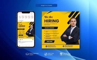 PSD Template for Job Vacancy: Hiring Banner Yellow