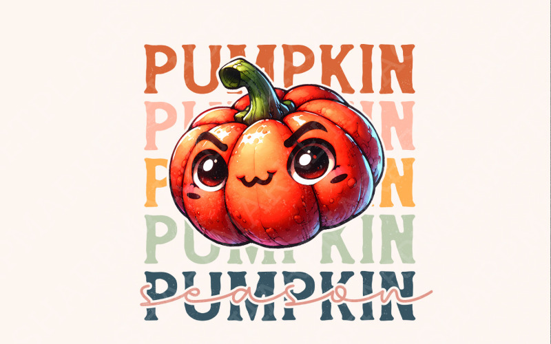 Retro Pumpkin Season Png, Fall Vibes Png, Autumn Pumpkin Png, Pumpkin Designs, Spooky Season Illustration