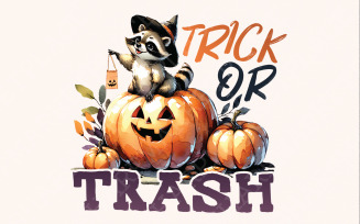 Trick or Trash Png, Raccoon Png, Halloween Png, Feral Girl, Trick or Trashy, Raccoon Halloween