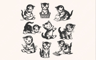 Vintage Cats Png, Retro Cat Png, Cat Tattoo Png, Funny Cat Png, Cat Tshirt Png, Cat Pattern Png