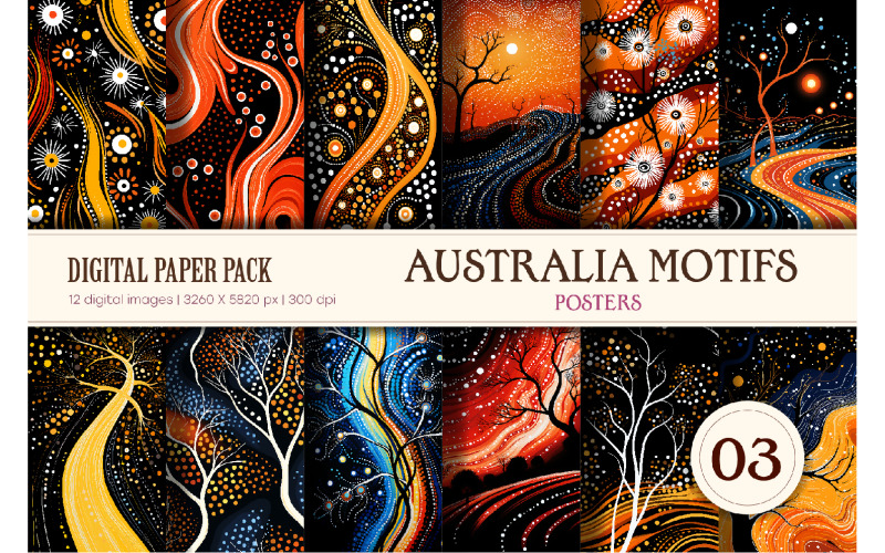 Aboriginal art digital 03. Posters. Illustration