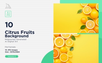 Citrus Fruits Background 10 Set V-2