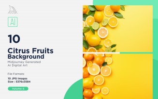 Citrus Fruits Background 10 Set V-3