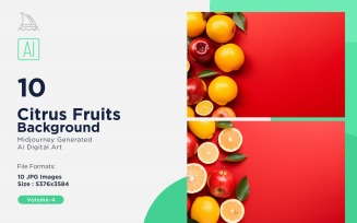 Citrus Fruits Background 10 Set V-4