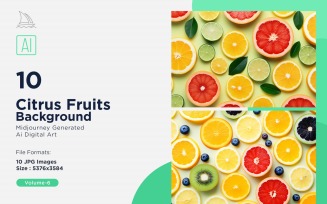 Citrus Fruits Background 10 Set V-6