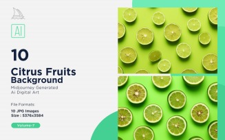 Citrus Fruits Background 10 Set V-7