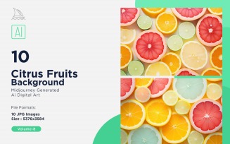 Citrus Fruits Background 10 Set V-8