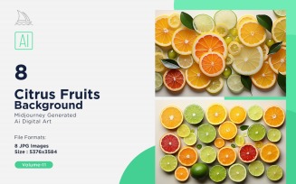 Citrus Fruits Background 8 Set V-11