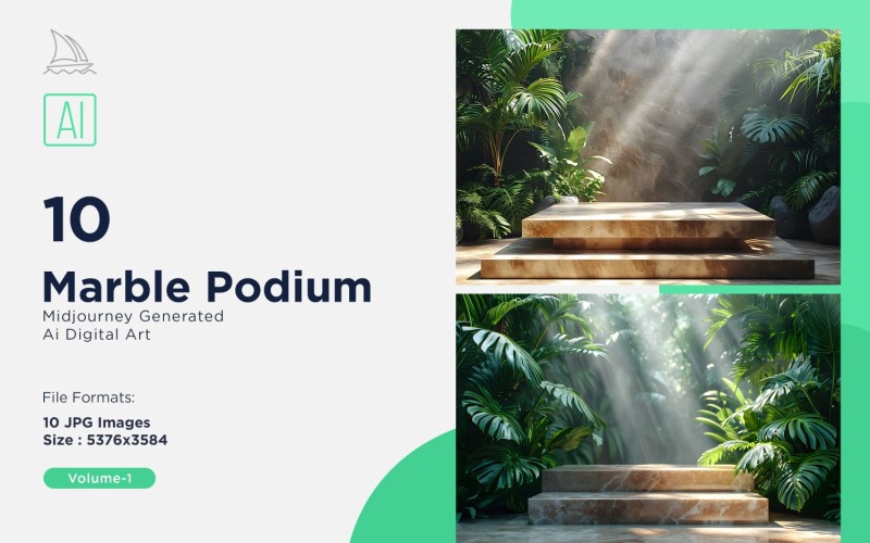 Marble Podium 10 Set Vol - 1 Illustration