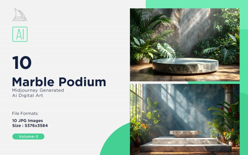 Marble Podium 10 Set Vol - 3 Illustration