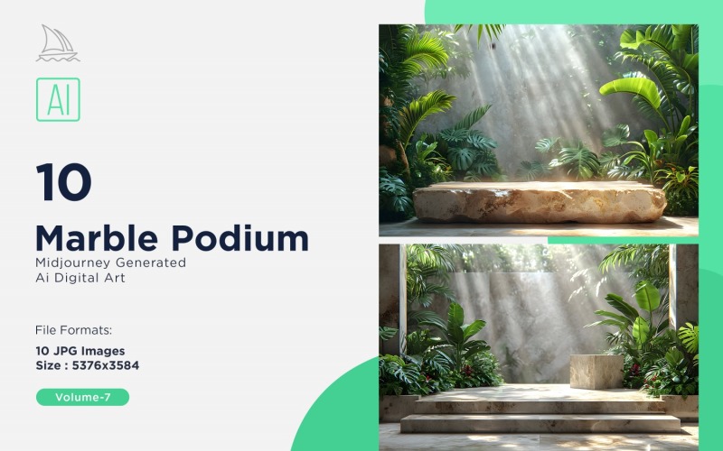 Marble Podium 10 Set Vol - 7 Illustration