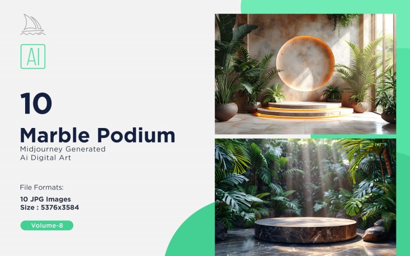 Marble Podium 10 Set Vol - 8 Illustration