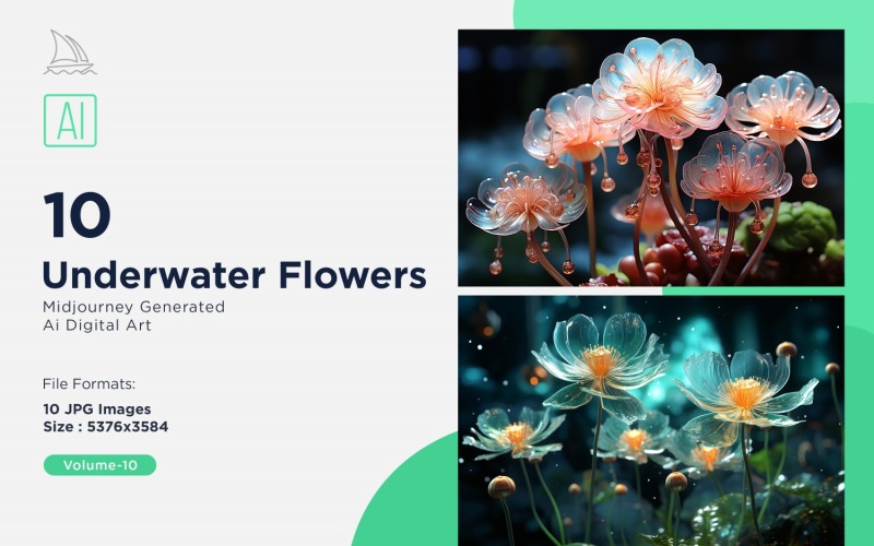 Underwater Flowers illustration 10_Set V-10 Illustration