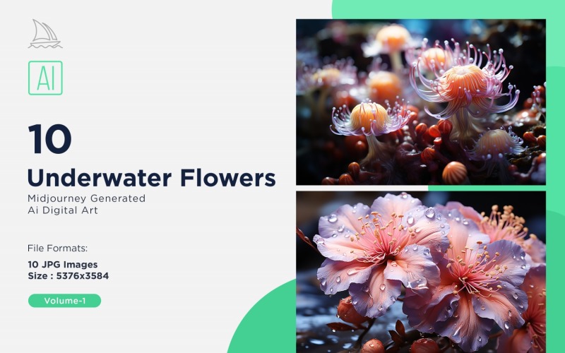 Underwater Flowers illustration 10_Set V-1 Illustration