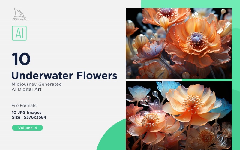 Underwater Flowers illustration 10_Set V-4 Illustration